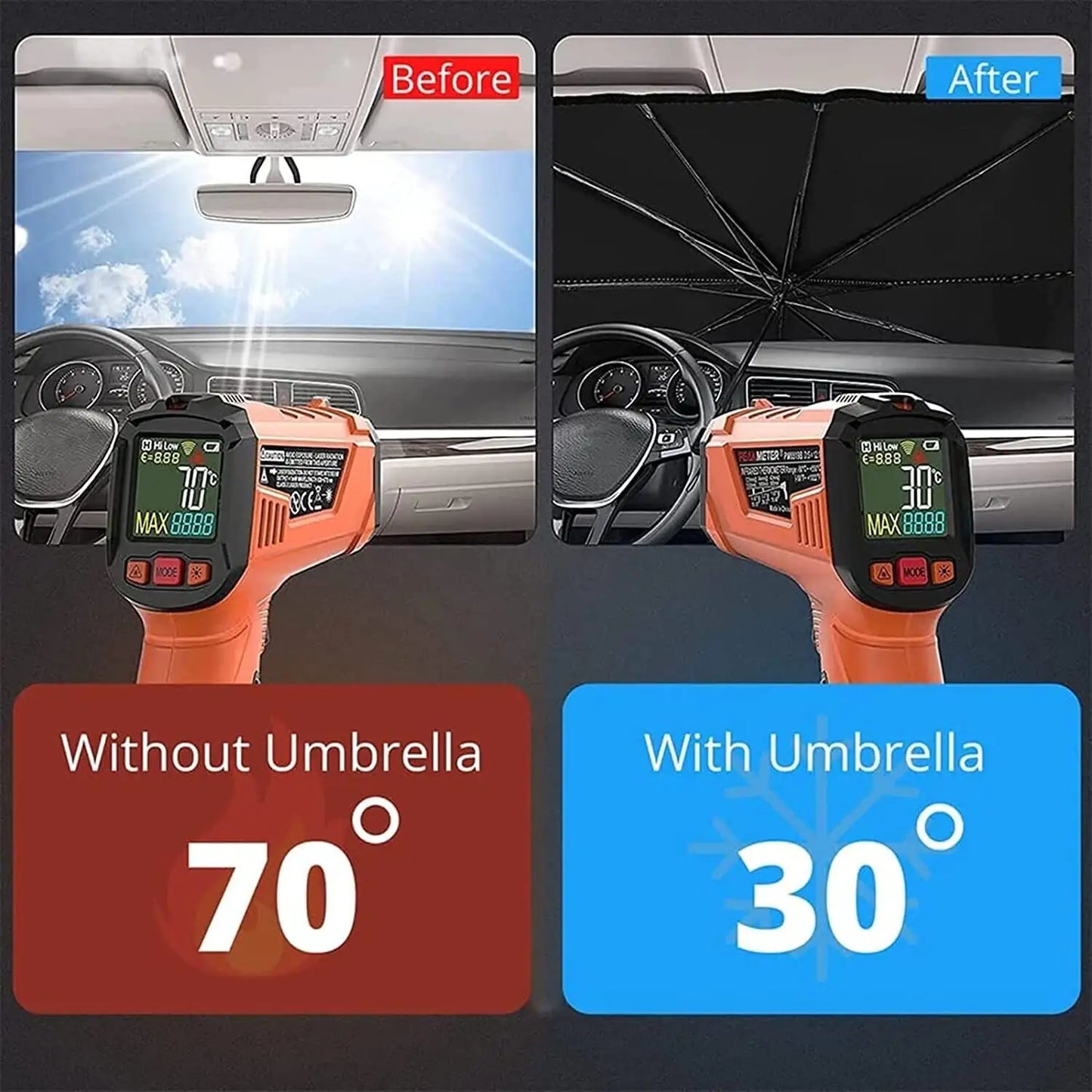 Car Windshield Sun Shade Foldable Umbrella