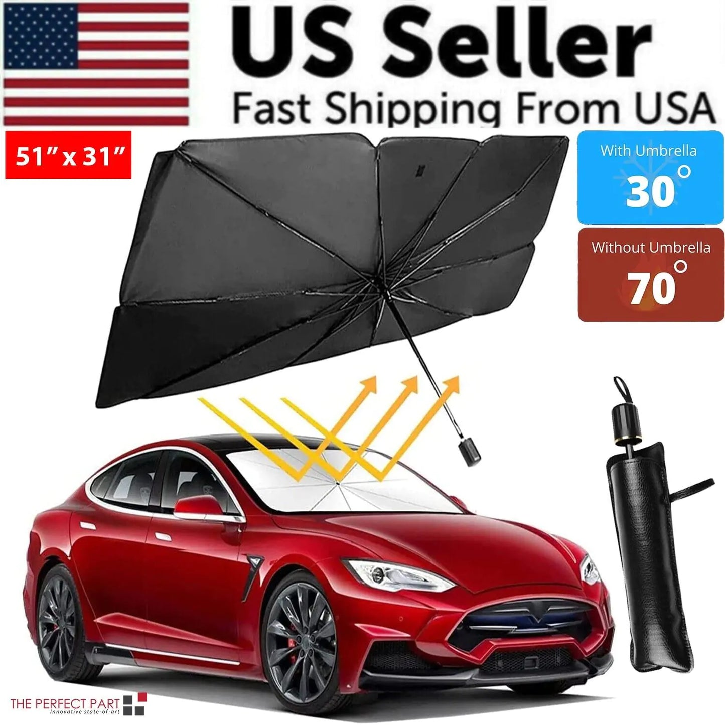 Car Windshield Sun Shade Foldable Umbrella