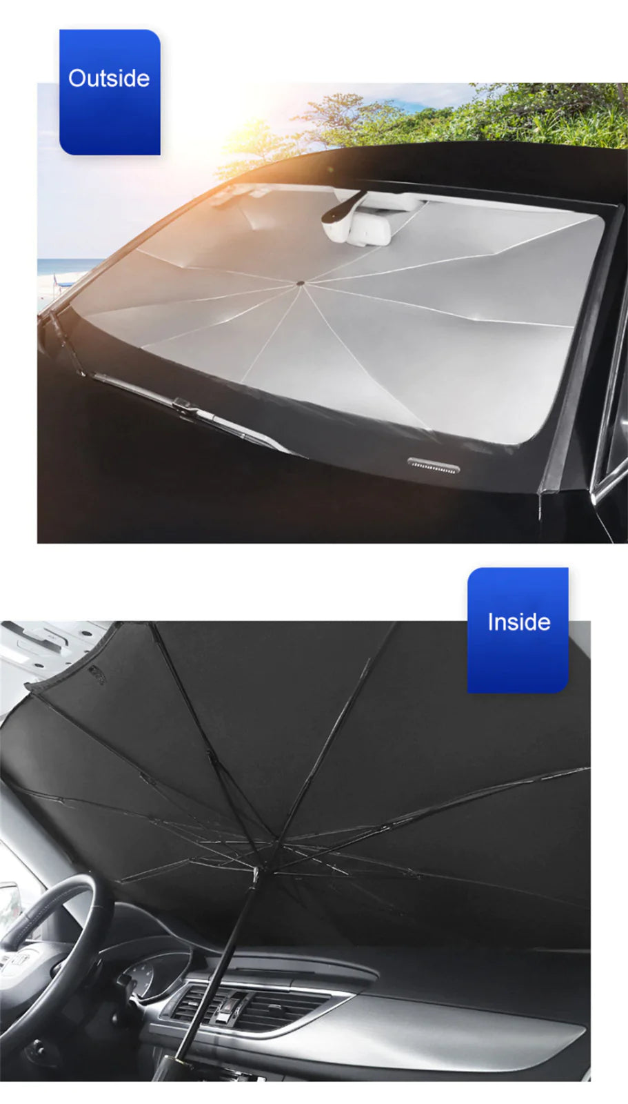 Car Windshield Sun Shade Foldable Umbrella