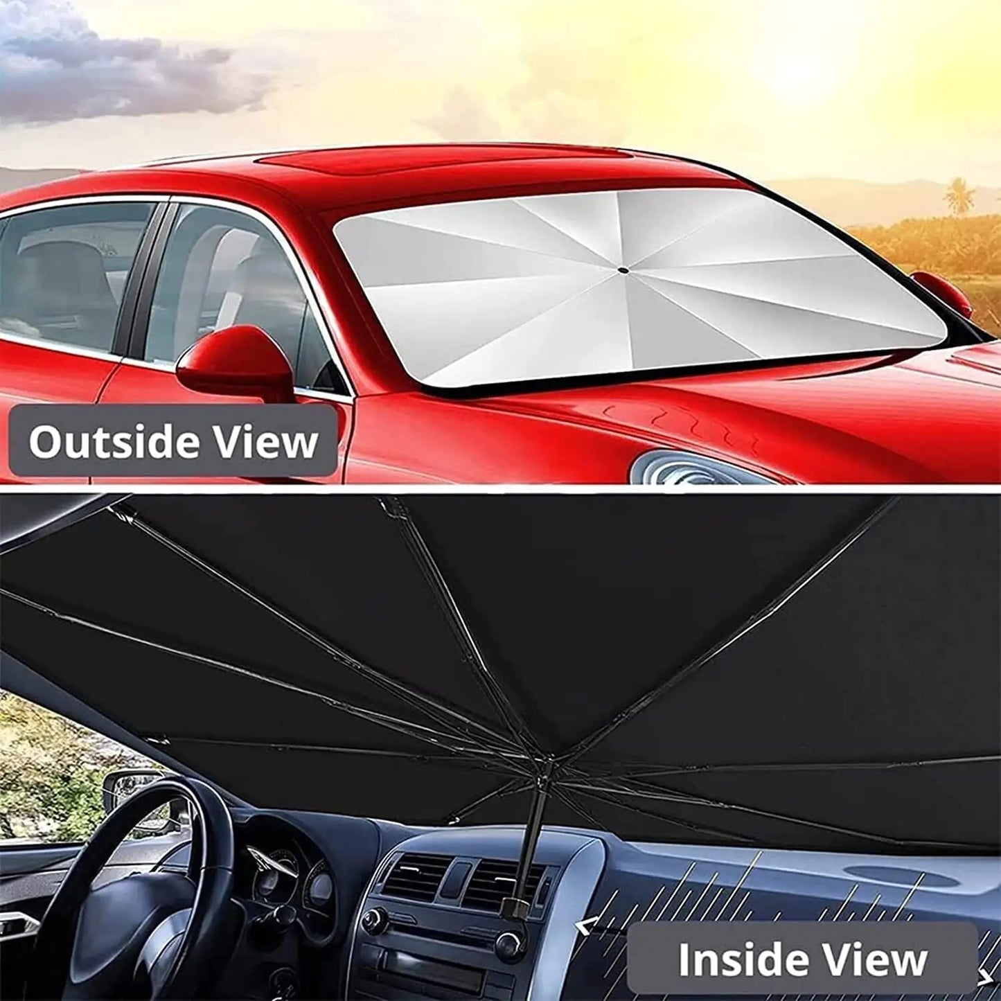 Car Windshield Sun Shade Foldable Umbrella